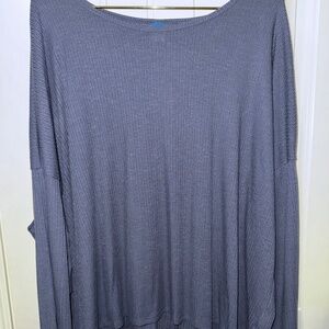 Old Navy Ribbed Luxe Long Sleeve Shirt Light Blue